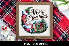 Santa Engraved Christmas Design PNG Sublimation Digital Product Image 3