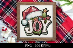 Joy Watercolor Santa Hat Png Product Image 3