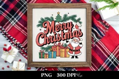 Merry Christmas Retro Illustration PNG Sublimation Product Image 3