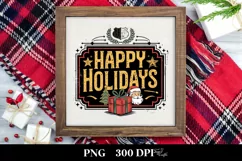 Retro Happy Holidays Clipart PNG Product Image 3