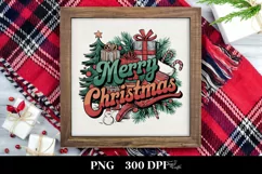 Retro Merry Christmas Clipart PNG Product Image 3