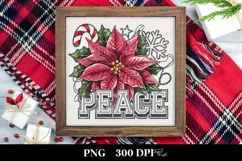 Peace Watercolor Poinsettia Png Product Image 1