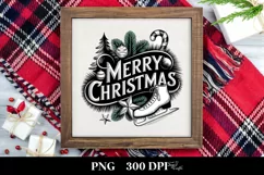 Merry Christmas Ice Skates Png Product Image 3