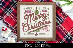 Merry Christmas Retro Illustration PNG Sublimation Product Image 3