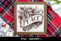 Peace Watercolor Poinsettia Png Product Image 3