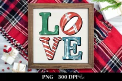 Love Christmas Retro Colorful Png Product Image 3