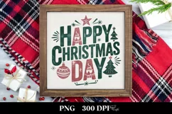 Retro Happy Christmas Day Png Product Image 3