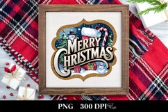 Merry Christmas Engraved Christmas Design PNG Sublimation Product Image 3