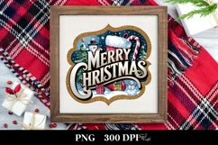 Merry Christmas Engraved Christmas Design PNG Sublimation Product Image 3