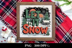 Retro Let It Snow Christmas Png Product Image 1