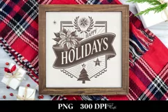 Retro Happy Holidays Clipart PNG Product Image 3