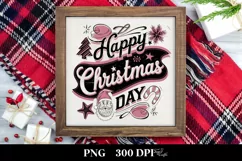 Retro Happy Christmas Day Christmas Png Product Image 3