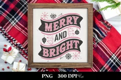Retro Merry and Bright Christmas Png Product Image 3