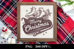 Merry Christmas Ice Skates Png Product Image 1