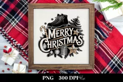 Merry Christmas Ice Skates Png Product Image 3
