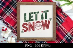 Retro Let It Snow Clipart PNG Product Image 3