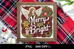 Retro Merry and Bright Christmas Png Product Image 3