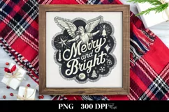 Retro Merry and Bright Christmas Png Product Image 1
