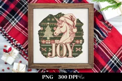 Retro Joy Unicorn Santa Hat Png Product Image 1
