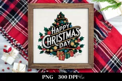 Retro Happy Christmas Day Png Product Image 3