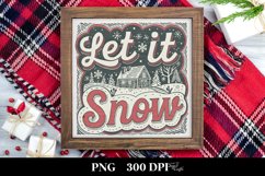 Retro Let It Snow Christmas Png Product Image 3