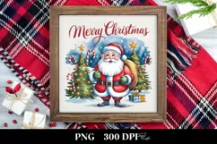 Santa Engraved Christmas Design PNG Sublimation Digital Product Image 3