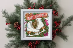 Merry Christmas Ice Skates Png Product Image 4