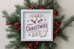 Retro Happy Christmas Day Png Product Image 1