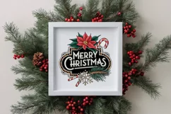Merry Christmas Poinsettia PNG Product Image 4