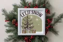 Retro Let It Snow Clipart PNG Product Image 1