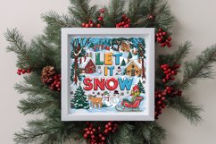 Retro Let It Snow Christmas Png Product Image 4
