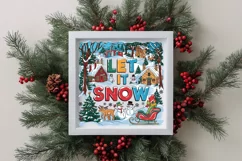 Retro Let It Snow Christmas Png Product Image 4