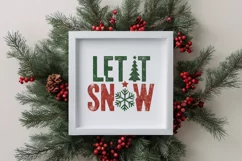 Retro Let It Snow Clipart PNG Product Image 4