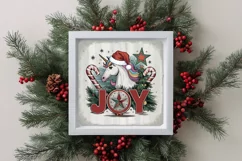 Retro Joy Unicorn Santa Hat Png Product Image 4