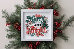 Retro Merry and Bright Christmas Png Product Image 3
