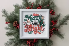Retro Merry and Bright Christmas Png Product Image 3