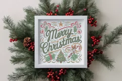 Retro Merry Christmas Clipart PNG Product Image 4