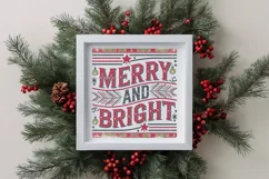Retro Merry and Bright Christmas Png Product Image 4
