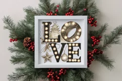 Retro Love Christmas Lights Png Product Image 4