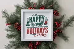 Retro Happy Holidays Reindeer Png Product Image 3