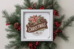 Merry Christmas Poinsettia PNG Product Image 1