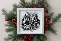 Retro Merry and Bright Christmas Png Product Image 3