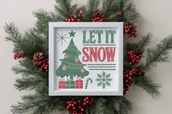 Retro Let It Snow Clipart PNG Product Image 3
