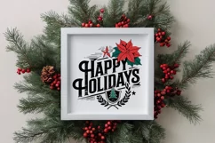 Retro Happy Holidays Clipart PNG Product Image 4