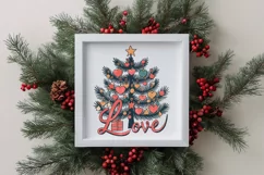 Love Christmas Retro Design PNG Product Image 3