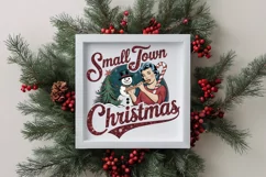Retro Small Town Christmas Clipart PNG Product Image 4
