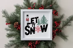Retro Let It Snow Clipart PNG Product Image 3