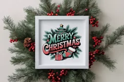 Merry Christmas Retro Illustration PNG Sublimation Product Image 1