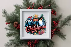 Vibrant Merry Christmas Clipart PNG Product Image 3