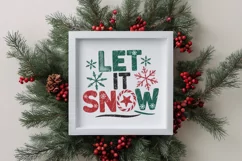 Retro Let It Snow Christmas PNG Product Image 4